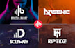 do dj music logo,and monogram,text,band,initial,producer,singer,,
