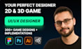 design stunning 2d game graphics and game UI for your mobile game