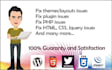 fix bugs in html css, bootstrap, javascript, php code