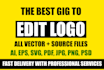 edit, fix, vectorize, retouch, change color of your logo into vector