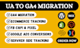 setup ua to ga4 migration, ecommerce tracking via google tag manager