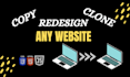 copy, clone website using HTML, CSS, and javascript