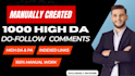 do 1000 high quality blog comments for SEO backlinks