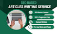write SEO based tech articles, pets, food blogs for website