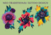 create a neo traditional tattoo design