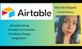 set up airtable, airtable automation and database