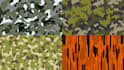 create THREE custom camouflage patterns