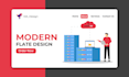 unique 2d flat illustration for your website 24 hours