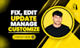fix, edit, update and customize shopify website