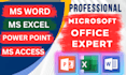 do professional ms word, excel and powerpoint work