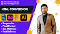 convert psd to html, figma to html and xd to html