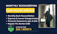 do monthly bookkeeping, reconciliation in quickbooks, xero, and zoho books