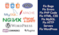 fix bugs issues errors of html php wordpress
