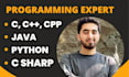 do c cpp c sharp java and python programing and coding projects