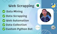 do web scraping, data extraction, mining and web automation using python