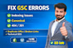 fix 404 broken links, gsc indexing issues and canonical issues