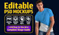 create custom photoshop mockup PSD template for tshirt hoodie sweatshirt apparel