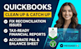 do quickbooks clean up, catch up, setup and reconciliation
