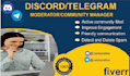 be your nft discord moderator, telegram admin, chatter, community manager