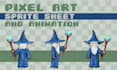design pixel art sprite sheet and animation