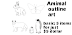 draw animal line art illustrations