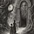 draw detailed gothic dark art illustration, engraving style