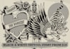 create black and white old school tattoo style design