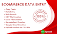 do data entry for ecommerce store products csv file copy paste