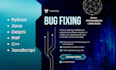 fix bugs in all programming languages, python javascript , java , delphi , PHP
