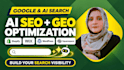 do ai SEO and GEO optimization for shopify, wix, wordpress and squarespace