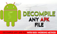 professional decompile, recompile and reskin android apk to android studio code