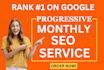 provide a comprehensive full monthly SEO package for google ranking