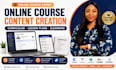 create masterclass online course content, curriculum, and elearning development