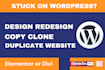 clone copy design redesign wordpress website using elementor pro divi astra