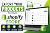 export your products to your shopify store