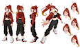 draw a reference sheet of you character in anime style