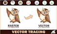 manually redraw blurry logo into high quality vector