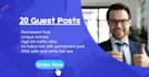 create and post 20 high quality guest posts with dofollow links