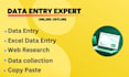 do correct data entry, web scraping and copy paste