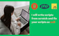 write any script in html, css, javascript, jquery, php