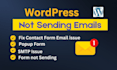 fix email issue, contact form issue, wordpress smtp, popup, configure wp gmail
