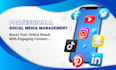 do monthly social media management and create content
