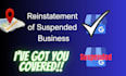 reinstate hard or soft suspended google my business profile