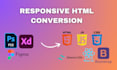 convert figma, psd, xd to html css and js responsive website