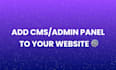 add admin panel , cms to your website