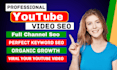 do youtube channel SEO and video optimization for top ranking on search result