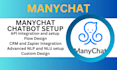 do manychat ai chatbot setup for facebook business messenger SMS text automation