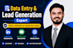 do data entry, lead generation copy paste work and web reserch