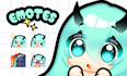 create super cute custom chibi twitch emotes