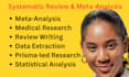write and edit manuscripts, systematic reviews, meta analysis